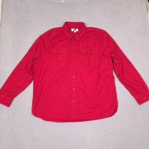 Best Made Co Shirt Mens XXL 2XL Red Oxford Button Up Elbow‎ Patch Cotton Outdoor